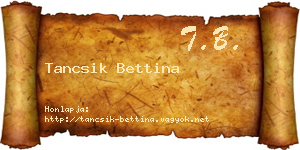 Tancsik Bettina névjegykártya